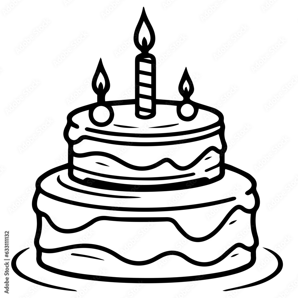 birthday cake outline drawing birthday cake outline drawing