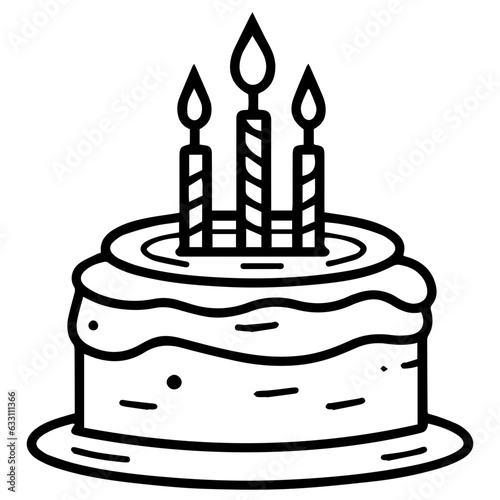 birthday cake outline drawing