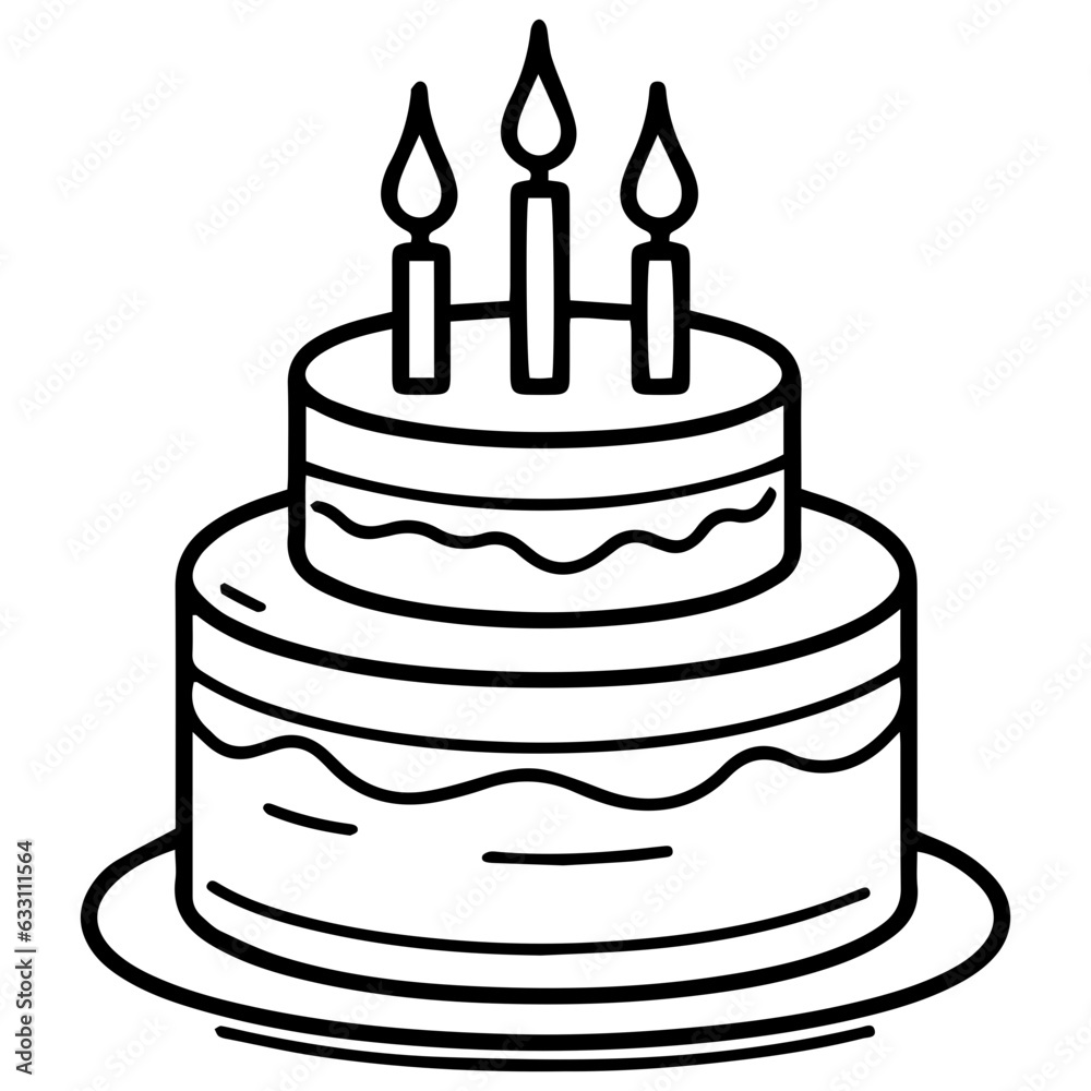 birthday cake outline drawing birthday cake outline drawing