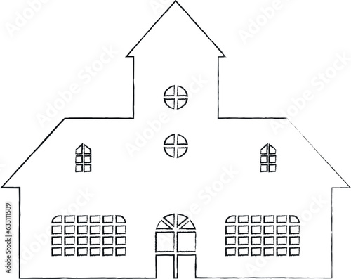 House line drawing for decoration.