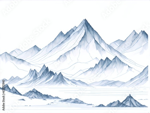 Wallpaper Mural Mountains landscape. AI generated illustration Torontodigital.ca
