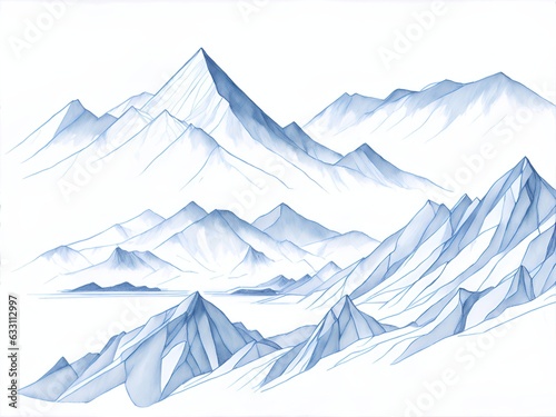 Mountains landscape. AI generated illustration