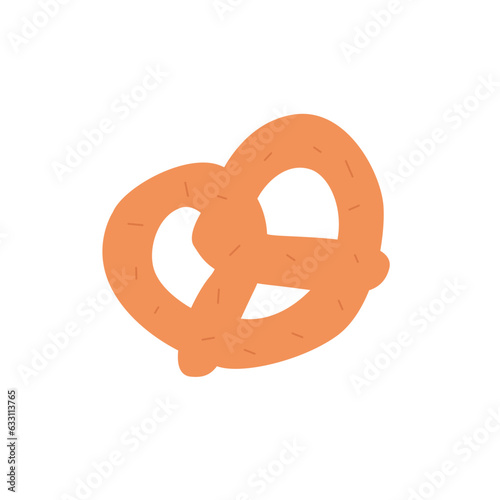 Pretzel icon. Salty pretzel on isolated white background. Vector illustration cartoon flat style