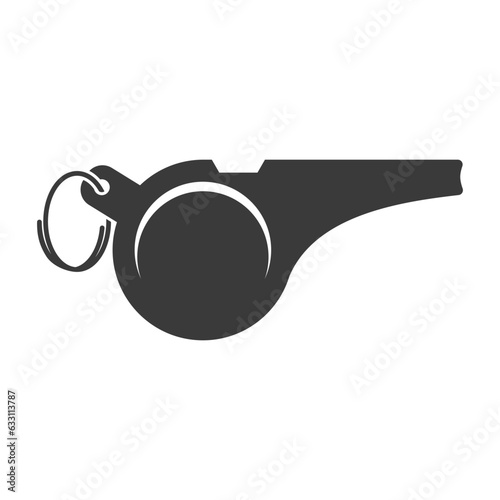 Whistle glyph icon isolated on white background.Vector illustration.
