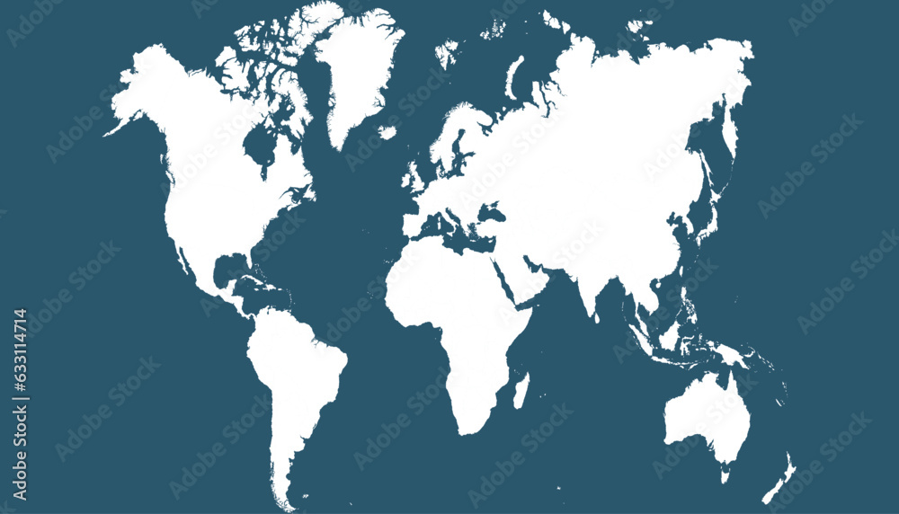 Obraz premium World map. Silhouette map. Color modern vector map. 