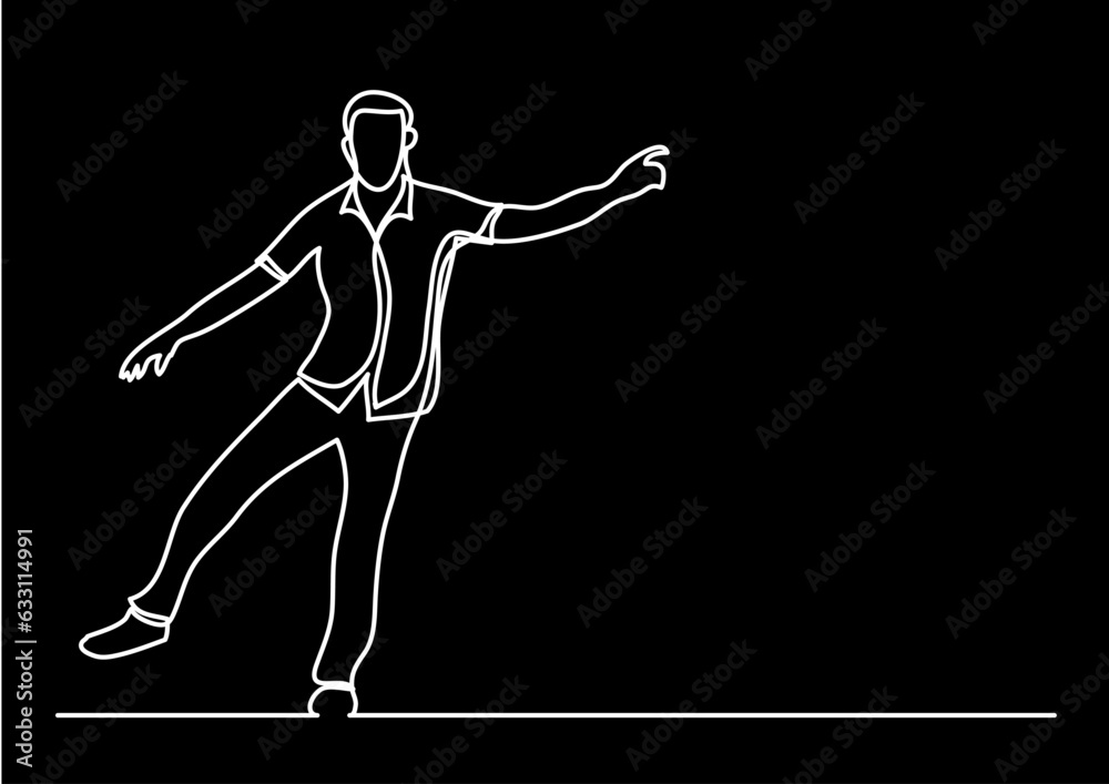 continuous line drawing vector illustration with FULLY EDITABLE STROKE of happy jumping persons as concept of happiness on black background continuous line drawing vector illustration with FULLY EDITABLE STROKE of happy jumping persons as concept of happiness on black background