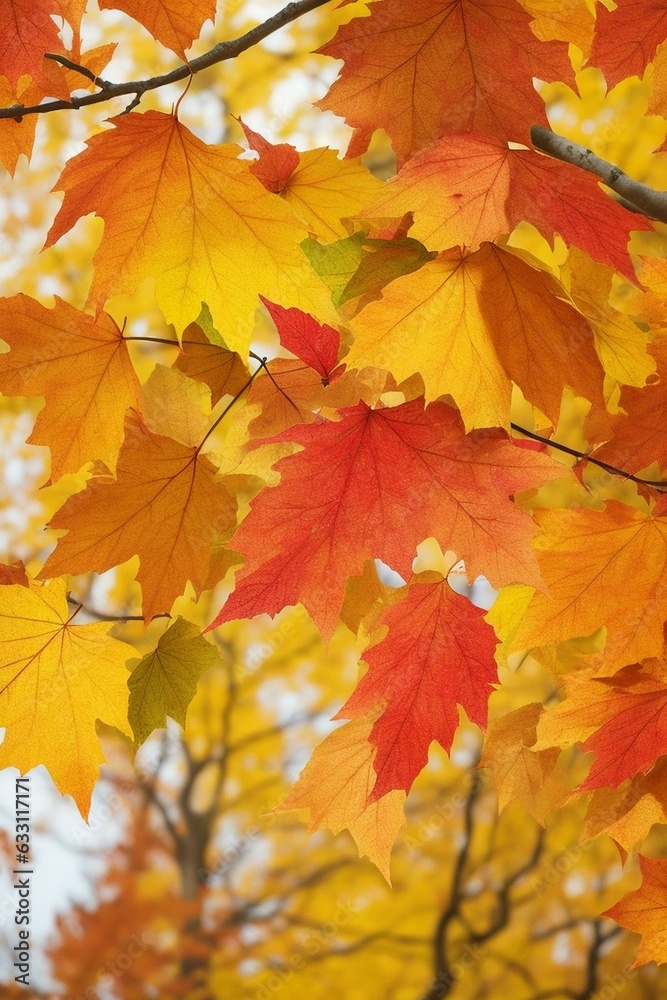 Autumn maple leaves background. Generative AI. Autumn maple leaves background. Generative AI.