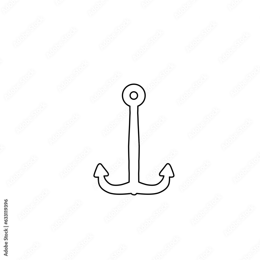 Hand drawn anchor outline Hand drawn anchor outline