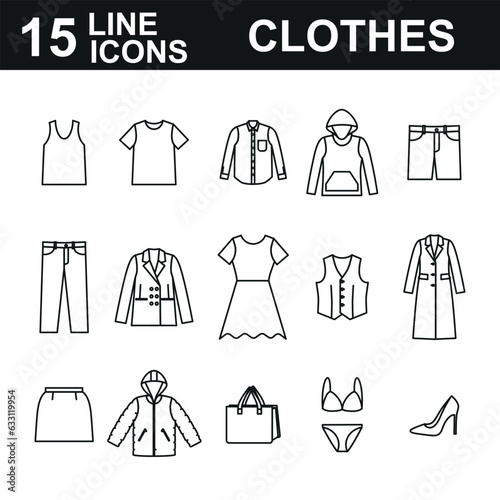 Clothes icon set. Social media instagram highlights cover. Perfect for bloggers.