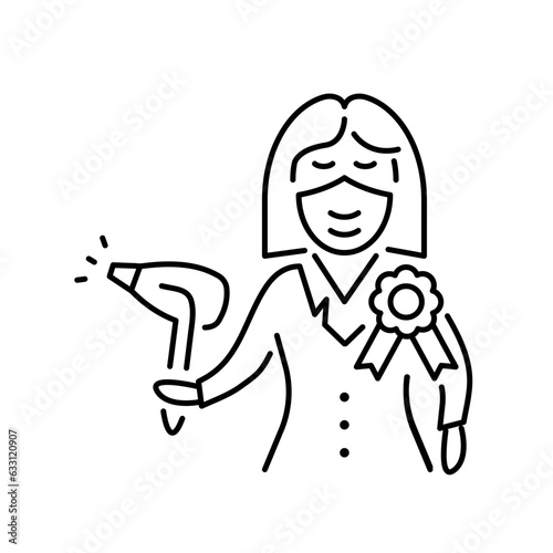 Laser hair removal line icon. Laser therapist, cosmetologist, cosmetology procedure icon. Vector illustration