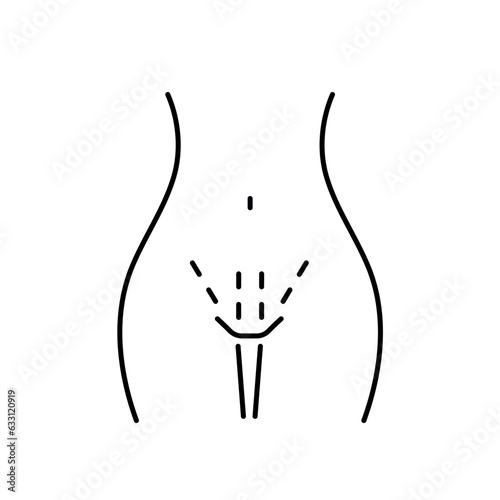 Bikini laser hair removal icon. Methods of laser bikini hair removal. Vector illustration 