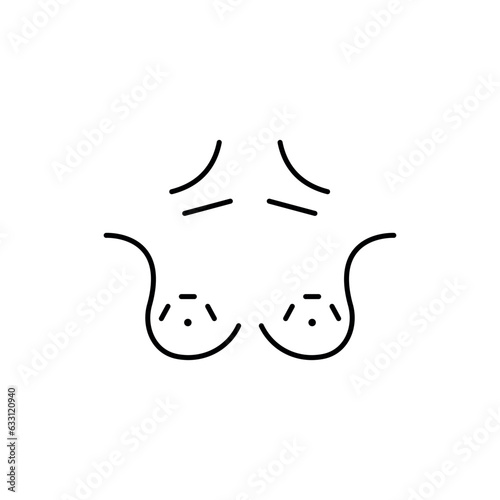 Laser hair removal icon. Laser epilation of the breast. Vector illustration