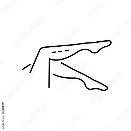 Leg laser hair removal icon. Methods of laser legs hair removal. Vector illustration 