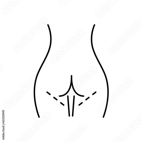 Bikini laser hair removal icon. Methods of laser bikini hair removal. Vector illustration
