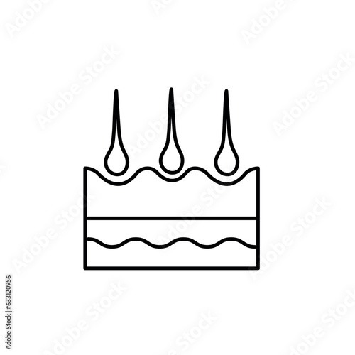 Laser hair removal illustration. Ipl hair follicle removal icon. Process of hair removal by laser. Vector illustration
