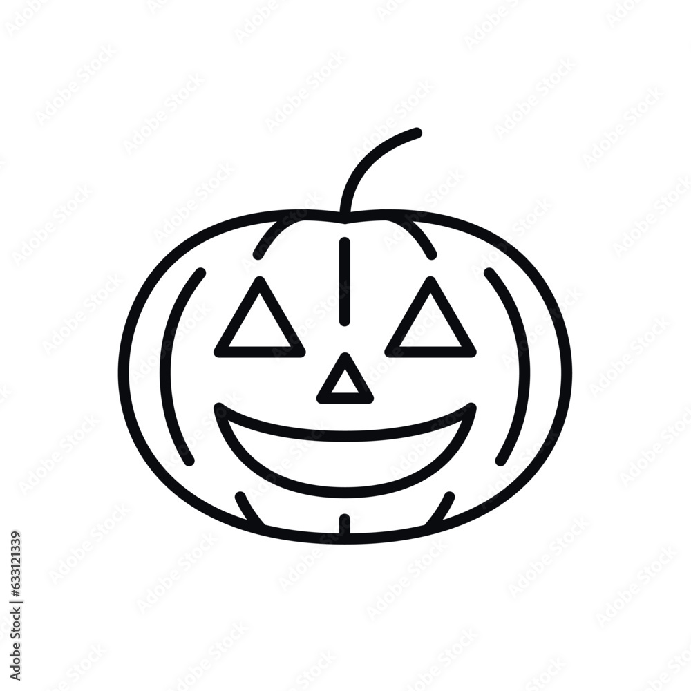 Pumpkin line icon. Jack o Lantern icon isolated on white background. Outline vector illustration from halloween collection. Halloween line icon. Vector illustration Pumpkin line icon. Jack o Lantern icon isolated on white background. Outline vector illustration from halloween collection. Halloween line icon. Vector illustration