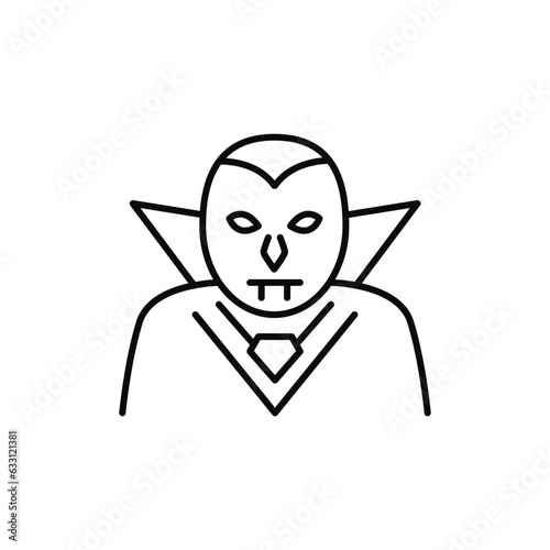 Vampire line icon. Outline vector illustration from halloween collection.  Halloween icon. Vector illustration
