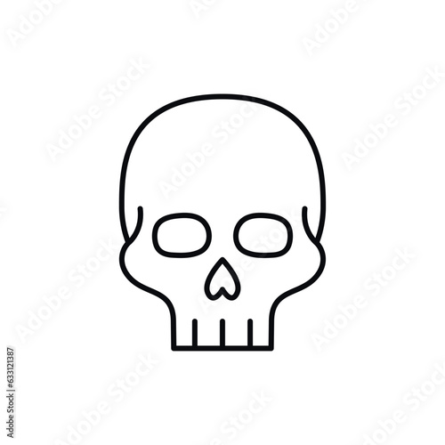 Skull line icon. Outline vector graphic from halloween collection.Vector Illustration
