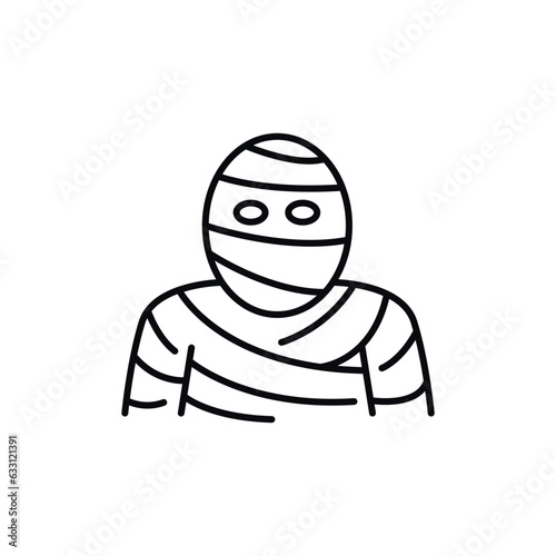 Mummy line icon.  Outline vector graphic from halloween collection.Vector illustration