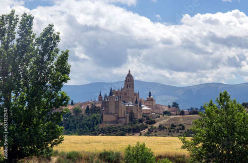 Alcazar of Segovia from the viewpoint of Zamarramala. Castile and Leon, Spain photo