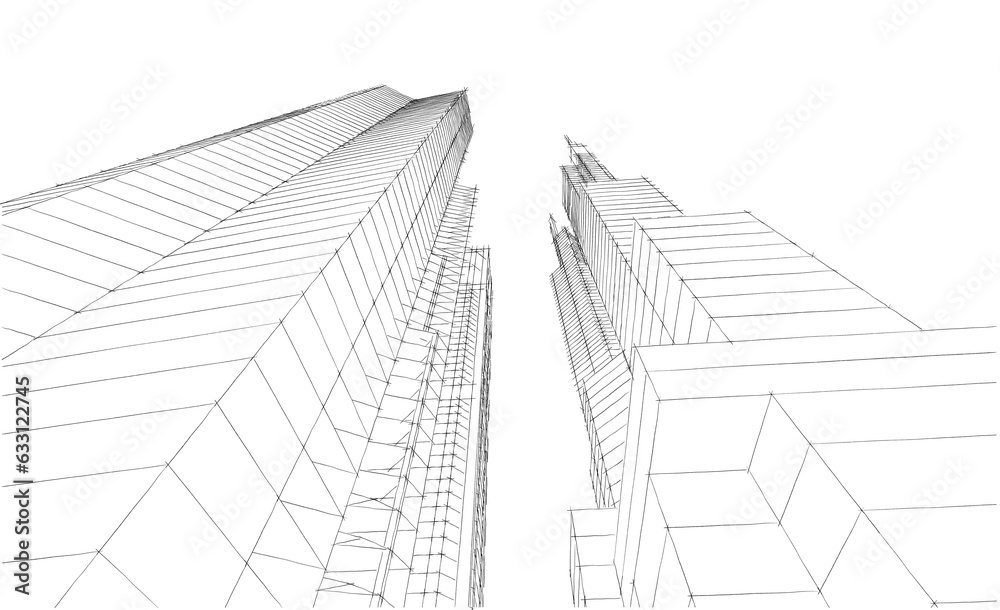 Fototapeta premium sketch of building
