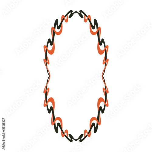 Hand drawn oval vector frame. Isolated on white background.