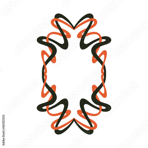 Organic hand drawn whimsical frame decoration. Perfect for invitations, posters, print materials. Vector decorative element isolated on white background.