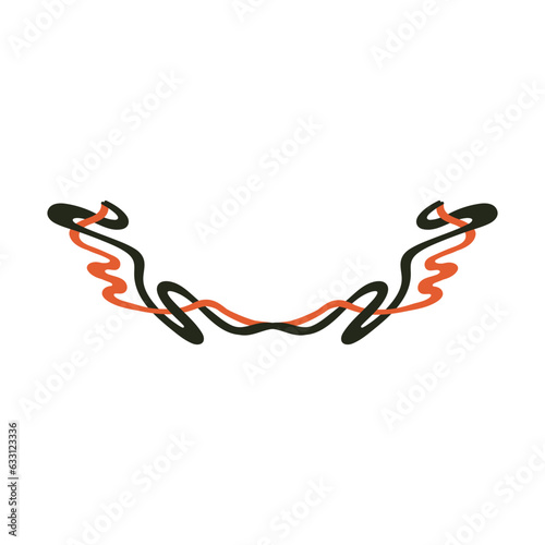Decorative vintage divider. Hand drawn organic decoration. Vector isolated on white background.