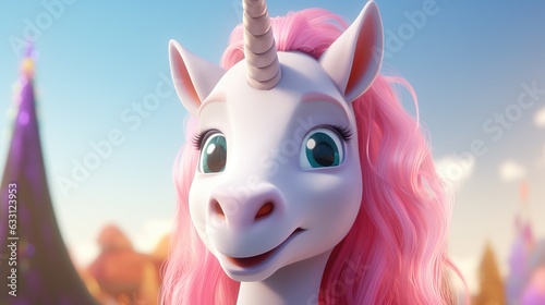 A Cute Fantastic CartoonUnicorn photo