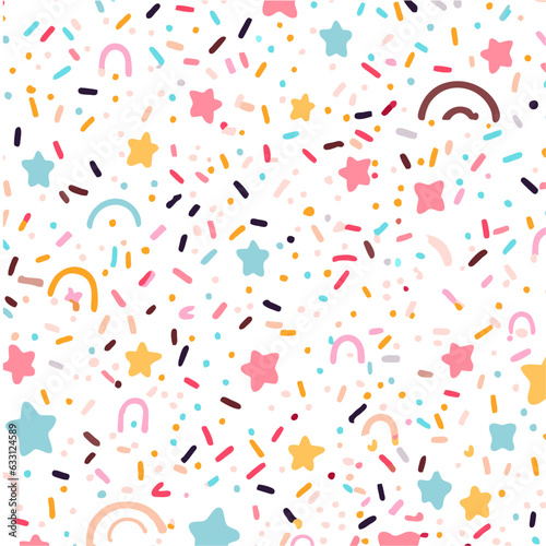 Texture of sweet sprinkles with hearts and stars - candies