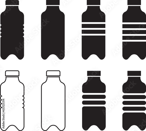 Drink Bottle Icons Set Vector Illustration