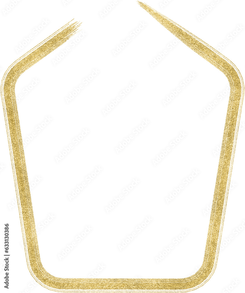 Gold Paint Polygon Shape Border Frame Gold Paint Polygon Shape Border Frame