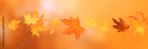 Beautiful maple leaves on blurred background. Generative AI.  