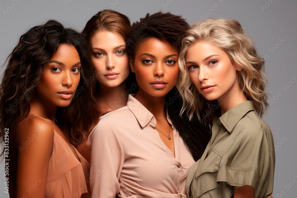 beautiful multiethnic female models in studio beautiful multiethnic female models in studio