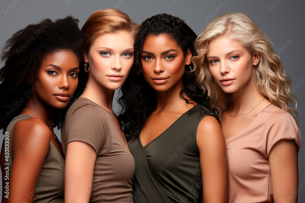 beautiful multiethnic female models in studio beautiful multiethnic female models in studio