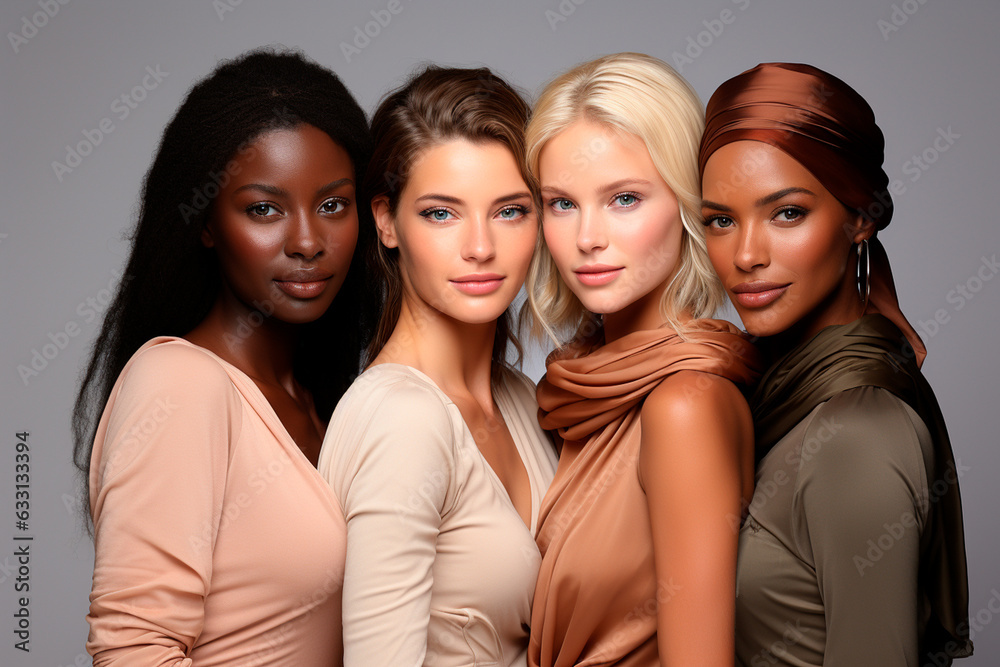 beautiful multiethnic female models in studio beautiful multiethnic female models in studio