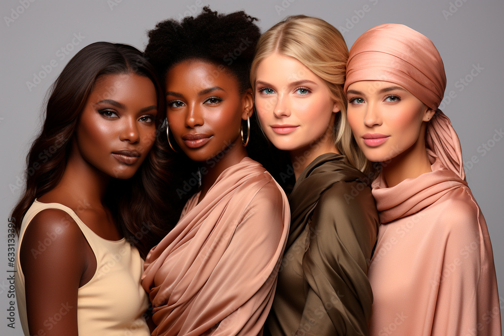 beautiful multiethnic female models in studio beautiful multiethnic female models in studio