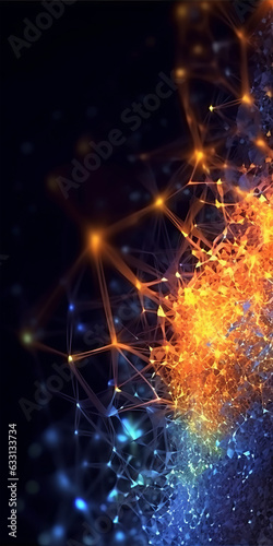 A computer-generated abstract structure composed of particles, molecules, and atoms - Abstract 3D Wallpaper
