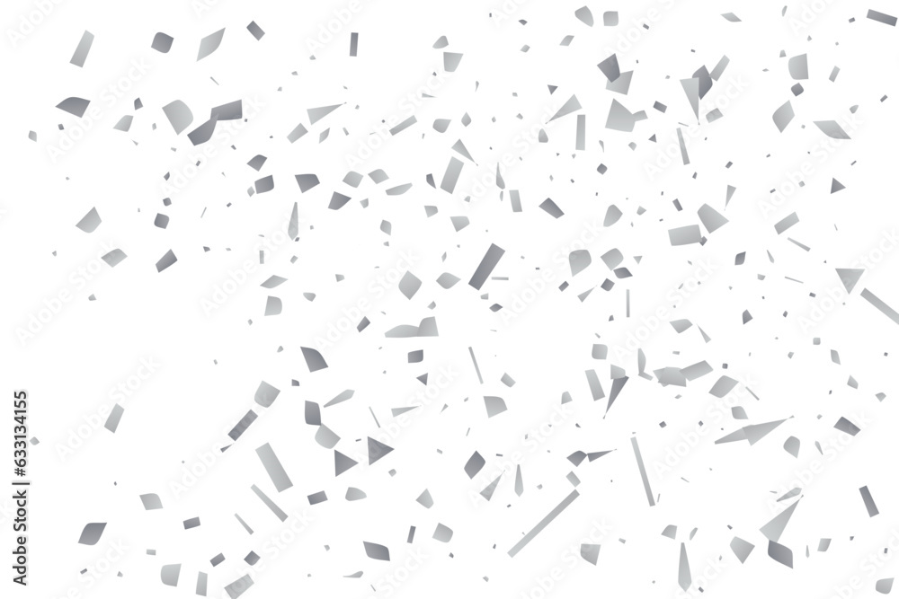 Silver glitter confetti on a white background. Decorative element. Silver glitter confetti on a white background. Decorative element.