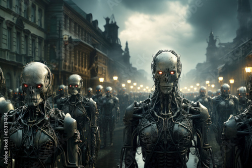 An army of evil robots in a post apocalyptic world. © Jose Luis Stephens