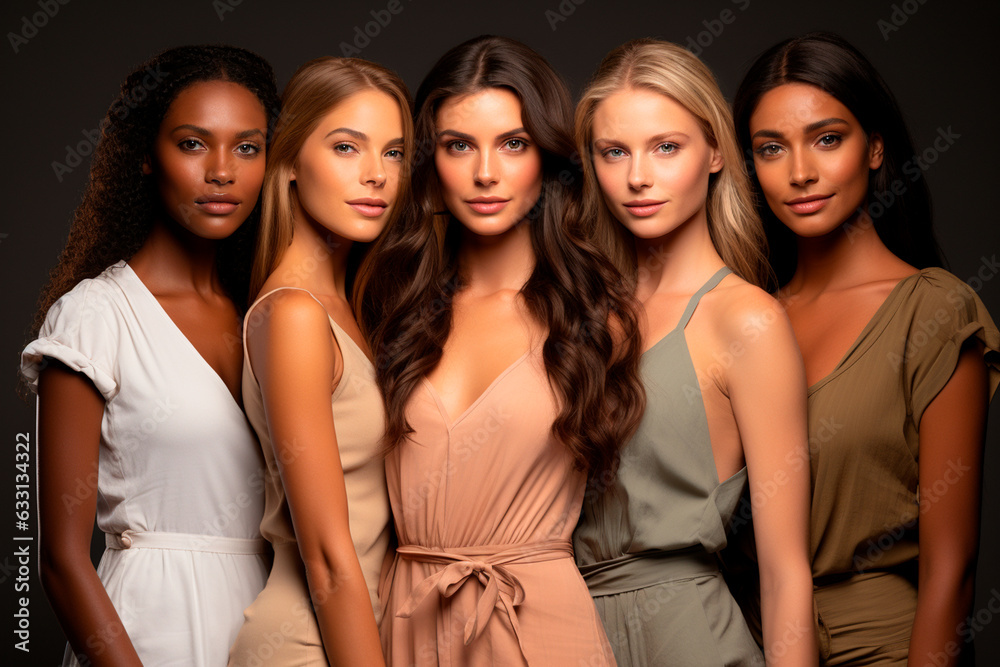 beautiful multiethnic female models in studio beautiful multiethnic female models in studio