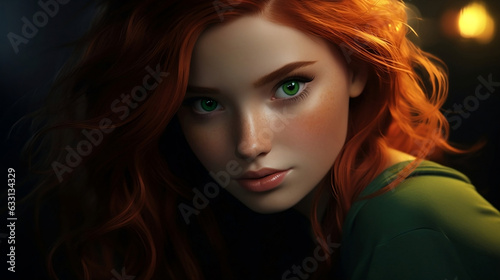 young rough with red hair and green eyes 16:9