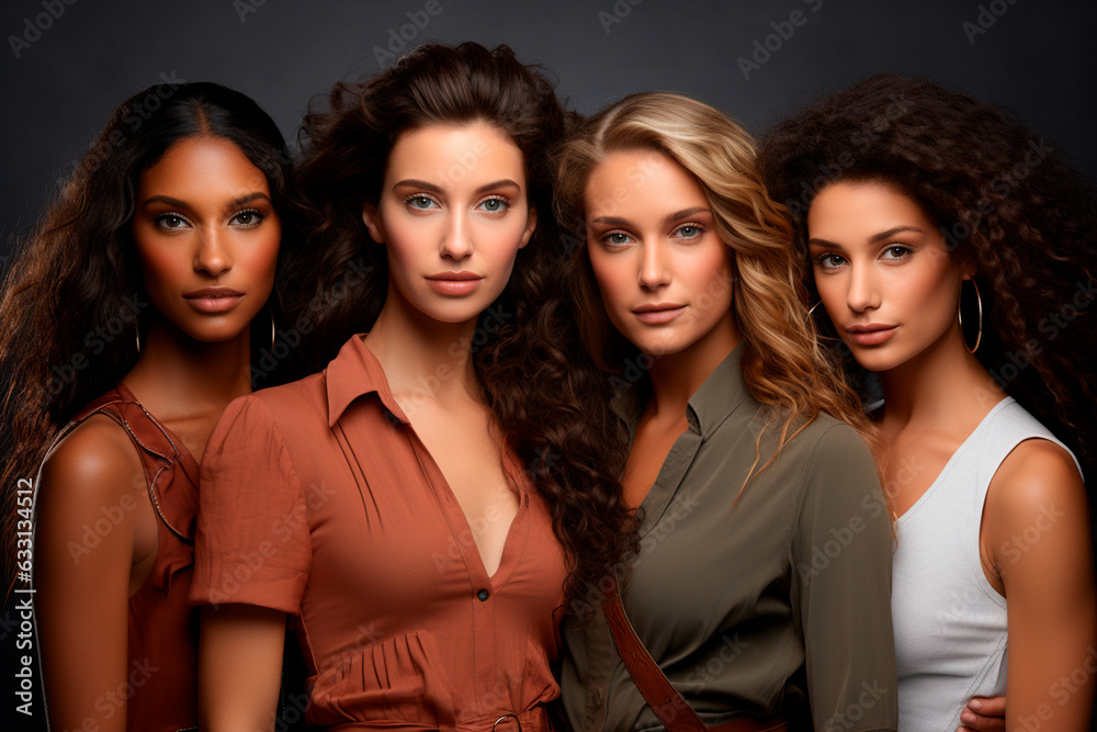 beautiful multiethnic female models in studio beautiful multiethnic female models in studio