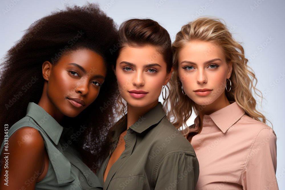 beautiful multiethnic female models in studio beautiful multiethnic female models in studio