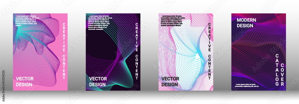 A set of modern abstract covers with abstract gradient linear waves. A set of modern abstract covers with abstract gradient linear waves.