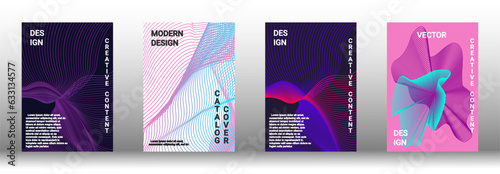 A set of modern abstract covers with abstract gradient linear waves.