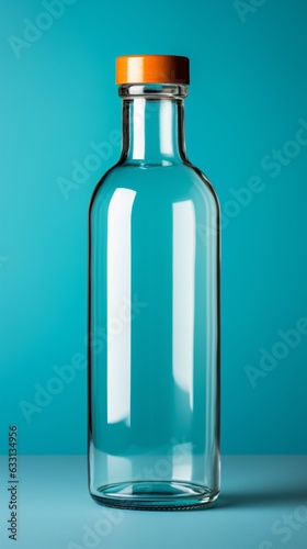 Generative AI. Empty transparent bottle mockup
