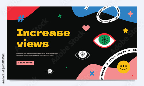Landing page template. A solution to increase the views, popularity of famous people.