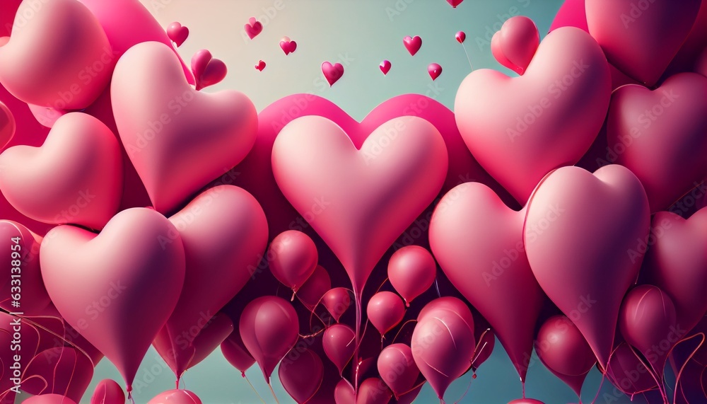 balloons in heart shape. valentine's hearts background. Photo in high quality