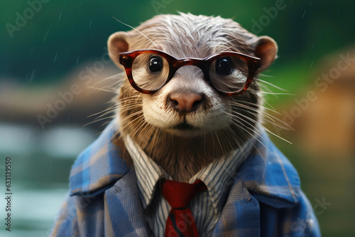 Close-Up of Stylishly Dressed River Otter